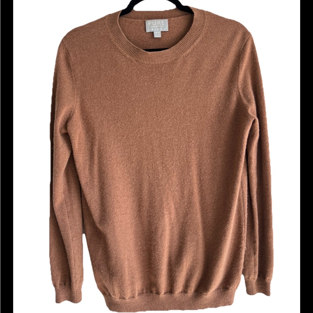 PURE COLLECTION Women's Brown 100% Cashmere Pullover Sweater Size 4 small